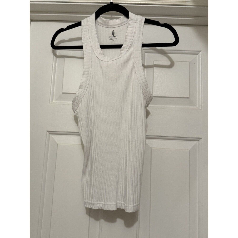 Free People Movement Womens Ribbed White Tank Top Size S Capsule Minimalist
